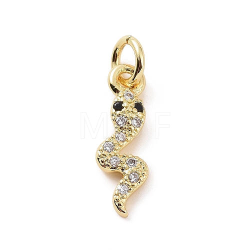 Brass Micro Pave Cubic Zirconia Charms KK-C012-27G-1