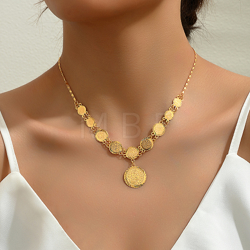 Elegant and Versatile Brass Coin Pendant Bib Necklaces FS9061-1