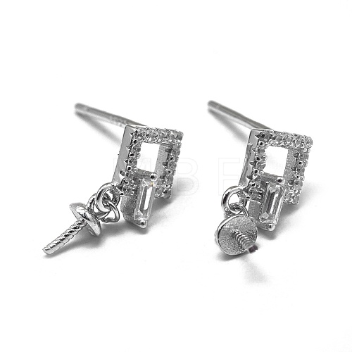 925 Sterling Silver Stud Earring Findings STER-L057-071P-1