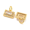 Brass Micro Pave Clear Cubic Zirconia Pendants KK-P275-31G-2