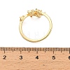 Leaf Brass Micro Pave Cubic Zirconia Cup Peg Ring Settings for Half-drilled Beads KK-NH0009-03G-3