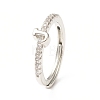 Clear Cubic Zirconia Initial Letter Adjustable Ring RJEW-C052-01P-J-1