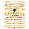 7Pcs Brass Round Beaded Bracelets for Women SB9067-8-1