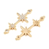 Brass Micro Pave Clear Cubic Zirconia Connector Charms KK-H538-13G-2