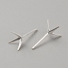 925 Sterling Silver Stud Earring Findings STER-WH0008-15F-S-1