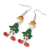 Acrylic & Shell Pearl & Glass Dangle Earrings EJEW-TA00827-4