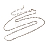1MM Brass Rope Chain Necklaces NJEW-L013-11P-4