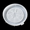 Flat Round with Tree of Life & Runes DIY Wall Decoration Silicone Molds SIL-F007-04-3