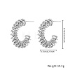 304 Stainless Steel Wire Wrap Spiral Stud Earrings TS7204-4-2