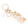 Alloy & Resin Tassel Keychainss AJEW-TADJ0001-20G-08-2
