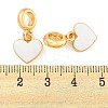 Rack Plating Alloy Enamel Heart European Dangle Charms FIND-B034-21G-06-3