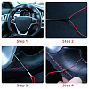 Microfiber Leather & Nylon DIY Hand Sewing Steering Wheel Cover FIND-FH0006-64F-4