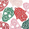 36Pcs 2 Style 430 Stainless Steel Filigree Pendants STAS-LS0001-83-4