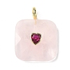 Natural Rose Quartz Faceted Pendants G-C274-03J-1