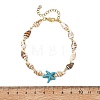 2Pcs Natural Sea Shell & Synthetical Turquoise Beaded Bracelets for Women BJEW-JB13838-6
