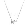 304 Stainless Steel Crystal Rhinestone Initial Pendant Necklaces FS-WGCEFCC-14-1