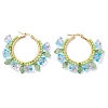 Glass Hoop Earrings EJEW-TA00589-01-1