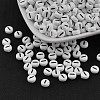 Flat Round with Letter I Acrylic Beads X-PL37C9070-I-1