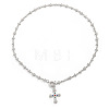 Alloy Colorful Rhinestone Flower Cross Pendant Lariat Y Necklaces for Women FS-WGB8DA7-02-3