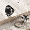 Synthetic Blue Goldstone Adjustable Rings G-P560-03AS-08-2