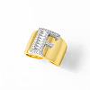 Brass Micro Pave Clear Cubic Zirconia Cuff Open Rings FS-WGA5D1D-06-1