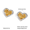 Two Tone Heart 304 Stainless Steel Stud Earrings AO8083-5-1