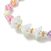 Flower Acrylic & ABS Plastic Imitation Pearl Beads Stretch Bracelets for Women BJEW-JB12908-3