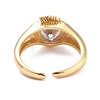 Heart Cubic Zirconia Crystal Wide Band Ring for Girl Women ZIRC-C025-08G-2