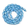 Opaque Solid Color Electroplate Glass Beads Strands EGLA-N013-P8mm-B10-2