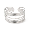304 Stainless Steel Multi Line Cuff Bangles for Women BJEW-L682-009P-1