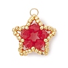 Glass Seed Beaded Star Pendants PALLOY-MZ01083-01-1