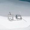 Brass Clear Cubic Zirconia Stud Earrings EJEW-Q014-03P-5