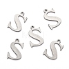 304 Stainless Steel Alphabet Charms STAS-H122-S-P-2