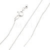 1mm Brass Ball Chain Adjustable Slider Necklaces KK-K398-28S-4