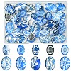 40Pcs 2 Styles Floral Theme Ornaments Glass Oval Flatback Cabochons GGLA-FS0001-10-1