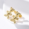 Brass Stud Earrings EJEW-R016-24G-2