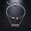 Alloy Infinity Heart Initial Charm Double Layer Anklets for Women FS-WG74AE6-01-1