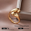 Irregular 304 Stainless Steel Cuff Open Rings for Women UC0575-4-1
