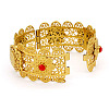 Middle Eastern Style Flower Pattern Zinc Alloy Rhinestone Bangles for Women FS-WG821E4-01-3