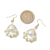 Paw Print Imitation Pearl & Glass Seed Beads Dangle Earrings EJEW-MZ00386-04-3