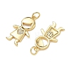 Brass Micro Pave Clear Cubic Zirconia Pendants CU-CBA9AFC-01G-26-2