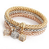 3Pcs Alloy Rhinestone Charm Bangle Set FS-WG4938A-13-1