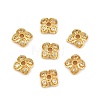 Brass Micro Pave Clear Cubic Zirconia Bead Caps CU-CBA6A75-26G-1