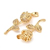 Brass Micro Pave Clear Cubic Zirconia Pendants KK-G543-05G-03-2