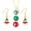 Christmas Alloy Enamel Pendant Necklaces & Dangle Earrings FS-WG15A06-04-1