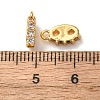 Brass Micro Pave Clear Cubic Zirconia 2-Hole Spacer Bars KK-K422-20G-3
