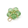 9Pcs Electroplate Glass Charms PALLOY-JF04759-5
