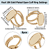 8Pcs 304 Stainless Steel Open Cuff Ring Settings RJEW-BBC0001-01-2