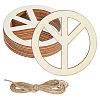10Pcs Unfinished Blank Wooden Peace Sign Pendants Set for Painting Arts DIY-WH0591-579-1