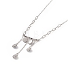 316 Stainless Steel Cable Chain Pendants Necklace with Chain Extender & Lobster Claw Clasp NJEW-I120-02-3